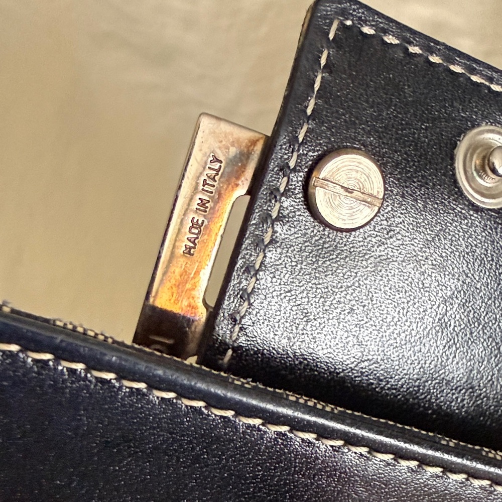 FENDI Zucchino Jeans Pattern Trifold Wallet Leather Vintage - Picture 6 of 13